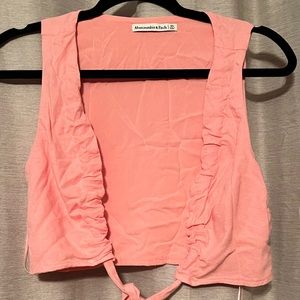 Abercrombie & Fitch Pink Cropped Tie Front Tank